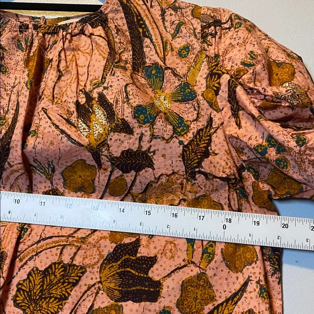 Ulla Johnson Joni Blouse Women’s 2 Multicolor Floral Cotton Boho Puff-Sleeve Top